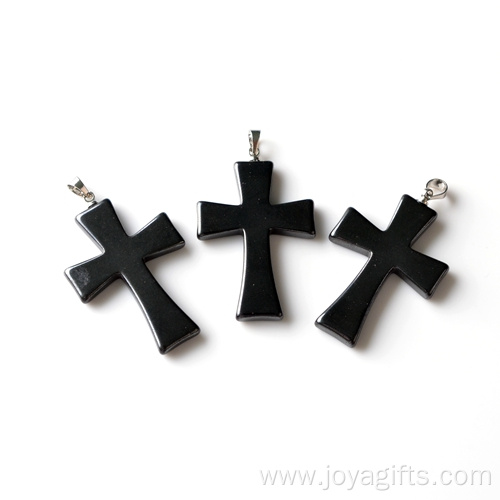 Cross Hematite Clasp Pendant Magnetic Necklace